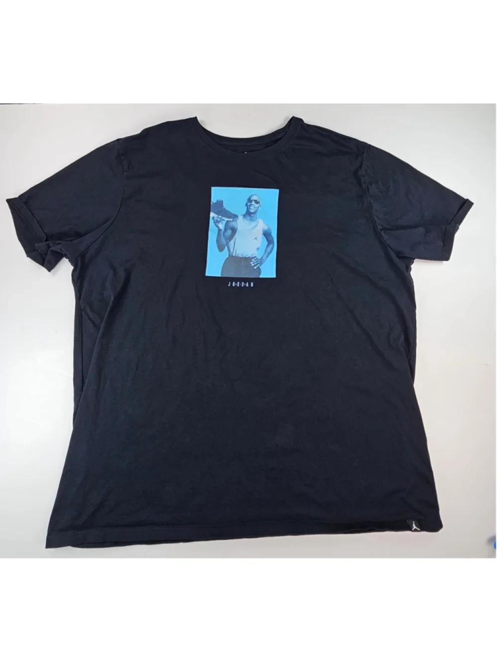 Jordan Michael Jordan Photo Graphic T Shirt Men’s 3XL Black Blue Jumpman